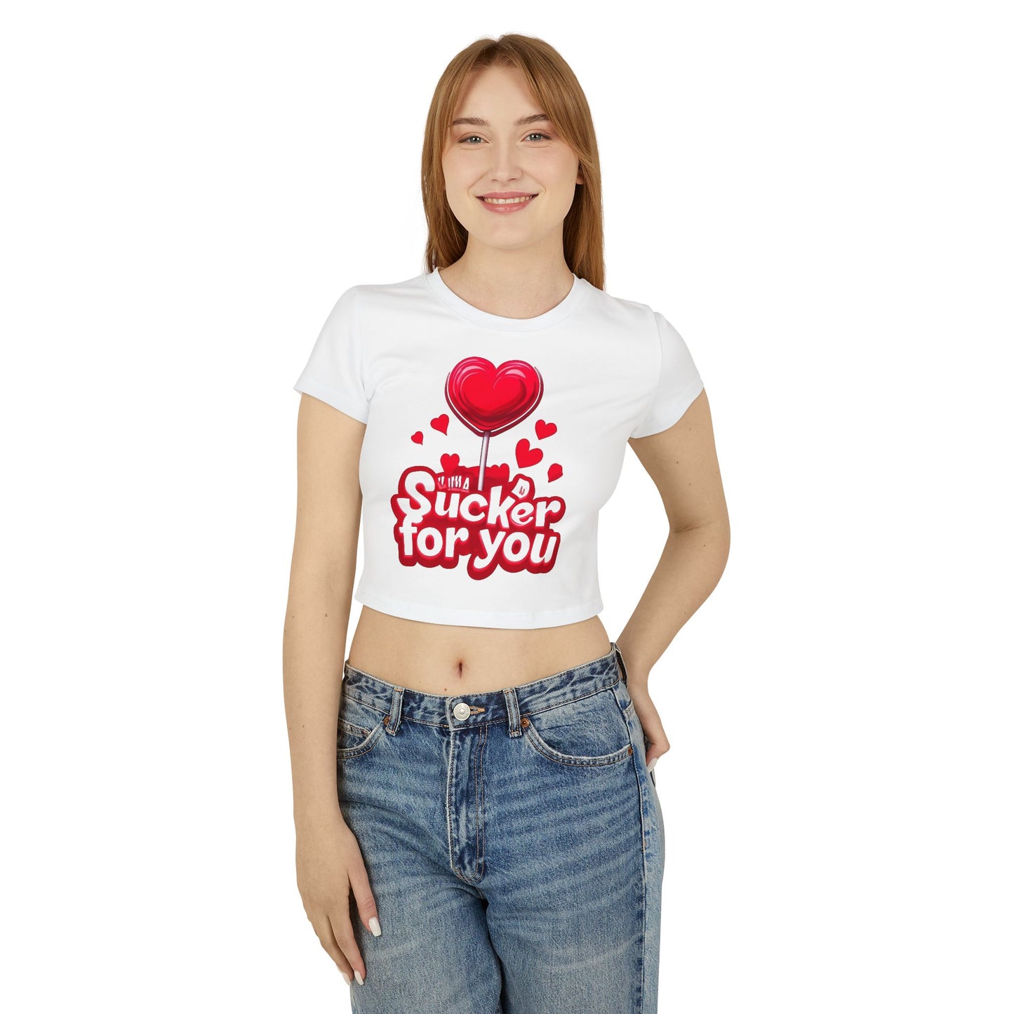 Sucker for You Women's Baby Tee, Valentines Day Love Tee, Women Tee, Gift for Her, Lollipop Tee