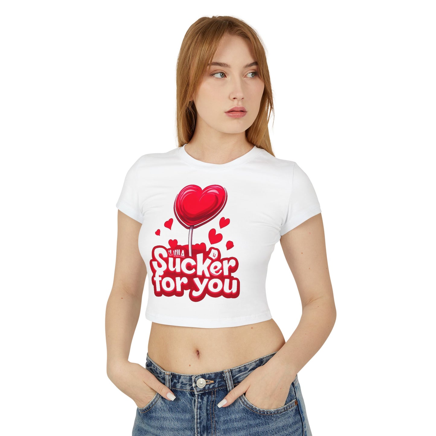 Sucker for You Women's Baby Tee, Valentines Day Love Tee, Women Tee, Gift for Her, Lollipop Tee