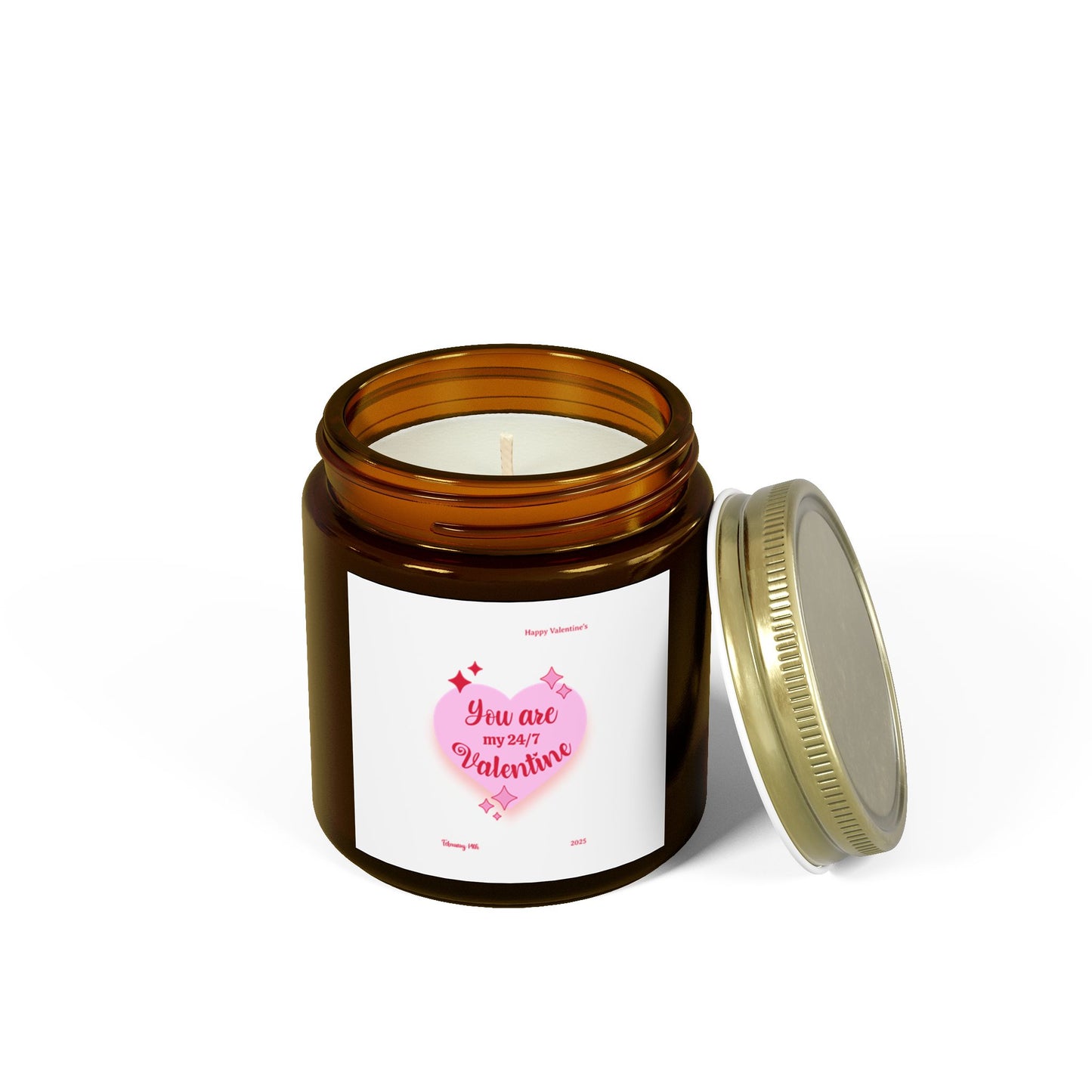 Valentine's Day Scented Candles, Romantic Home Decor, Gift for Her, Coconut Apricot Candle, Love Candle, 24/7 Love Candle