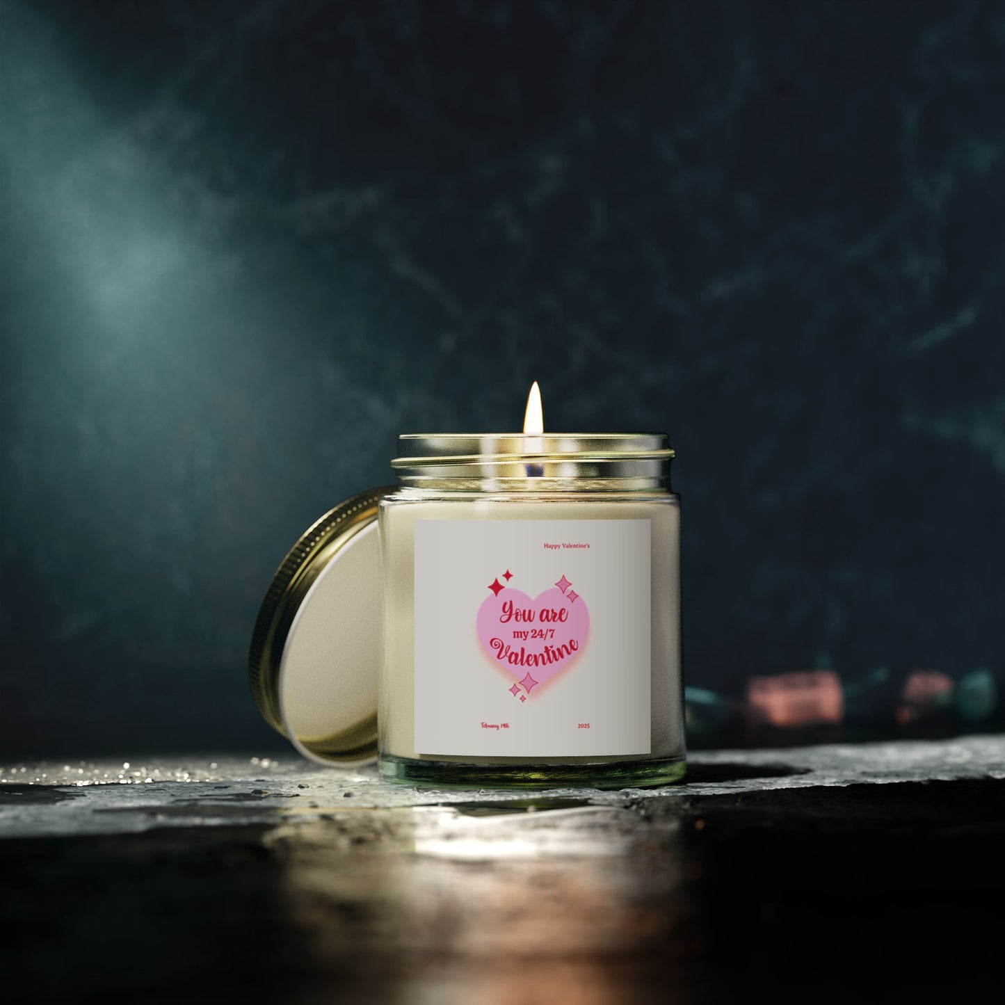 Valentine's Day Scented Candles, Romantic Home Decor, Gift for Her, Coconut Apricot Candle, Love Candle, 24/7 Love Candle
