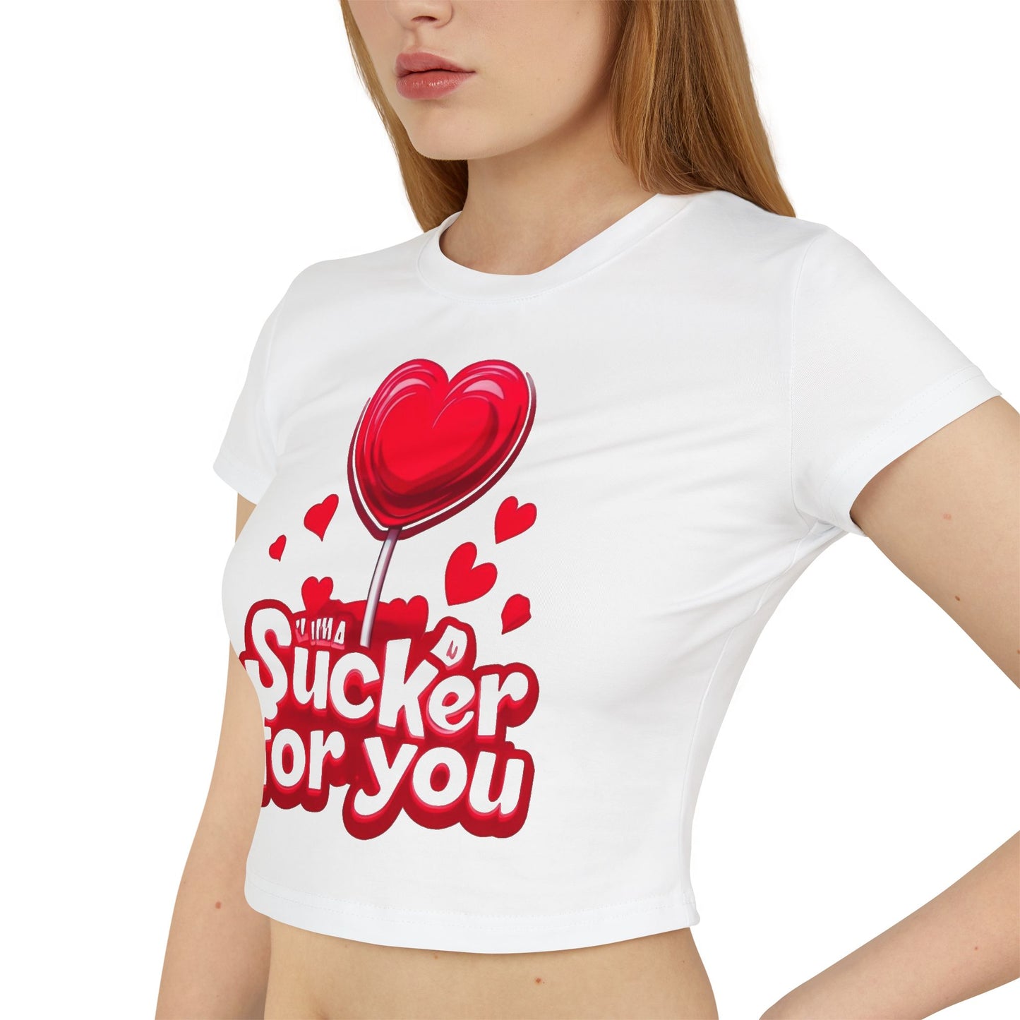 Sucker for You Women's Baby Tee, Valentines Day Love Tee, Women Tee, Gift for Her, Lollipop Tee