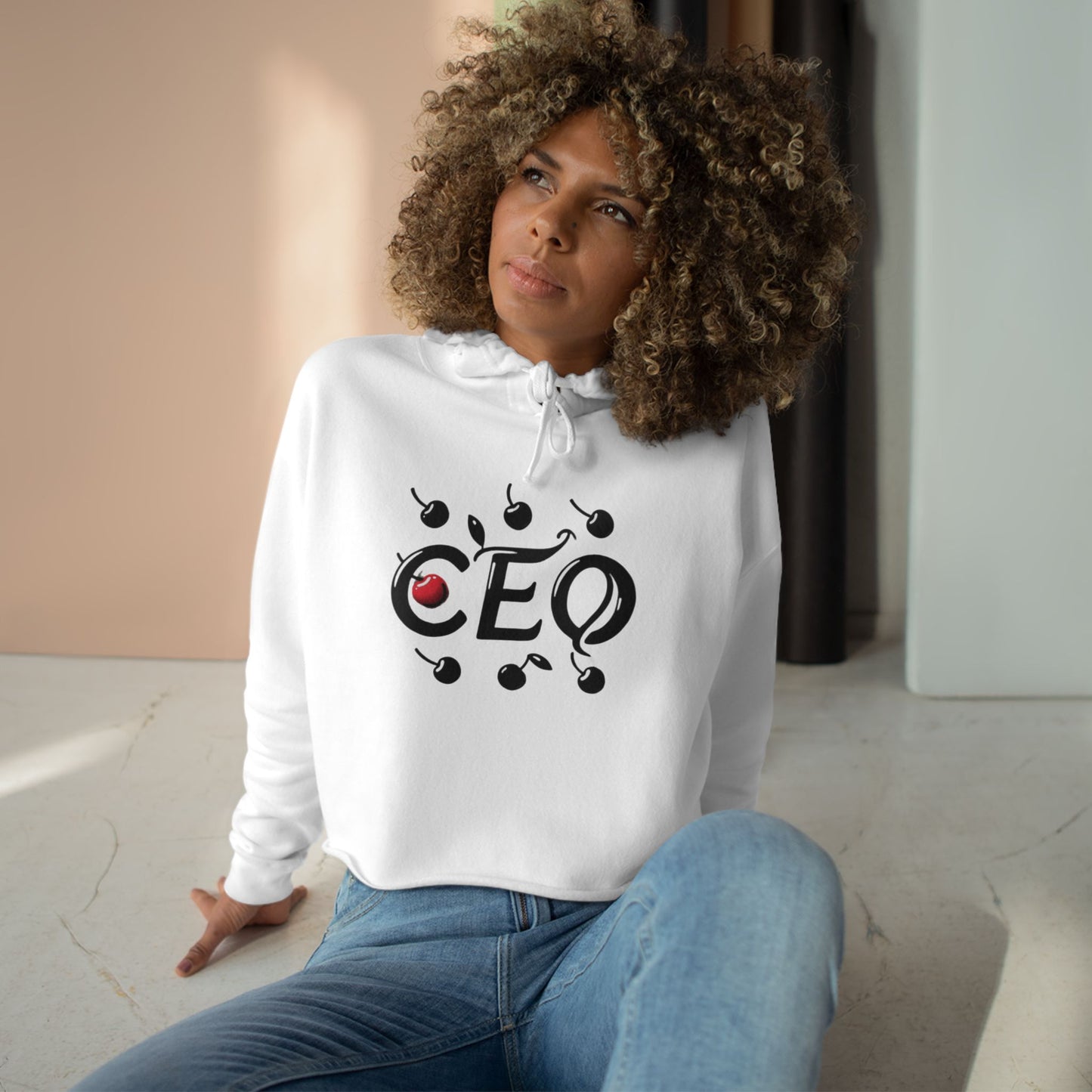 CEO Crop Hoodie, Cherry Crop Hoodie, Gift for Her