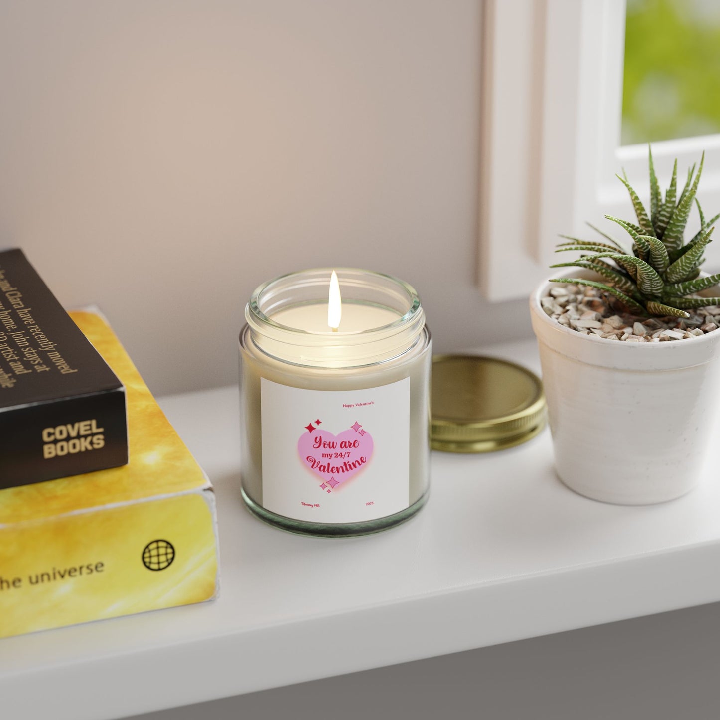 Valentine's Day Scented Candles, Romantic Home Decor, Gift for Her, Coconut Apricot Candle, Love Candle, 24/7 Love Candle