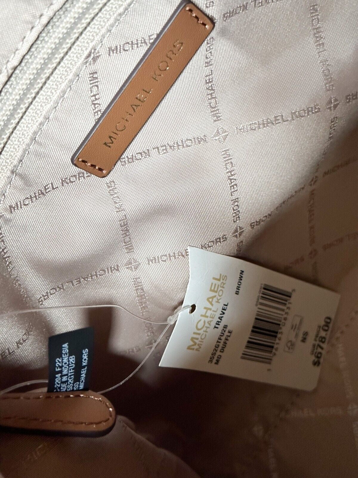 Michael Kors Jet Set Travel Medium Duffle Shoulder Crossbody Bag - MK Brown