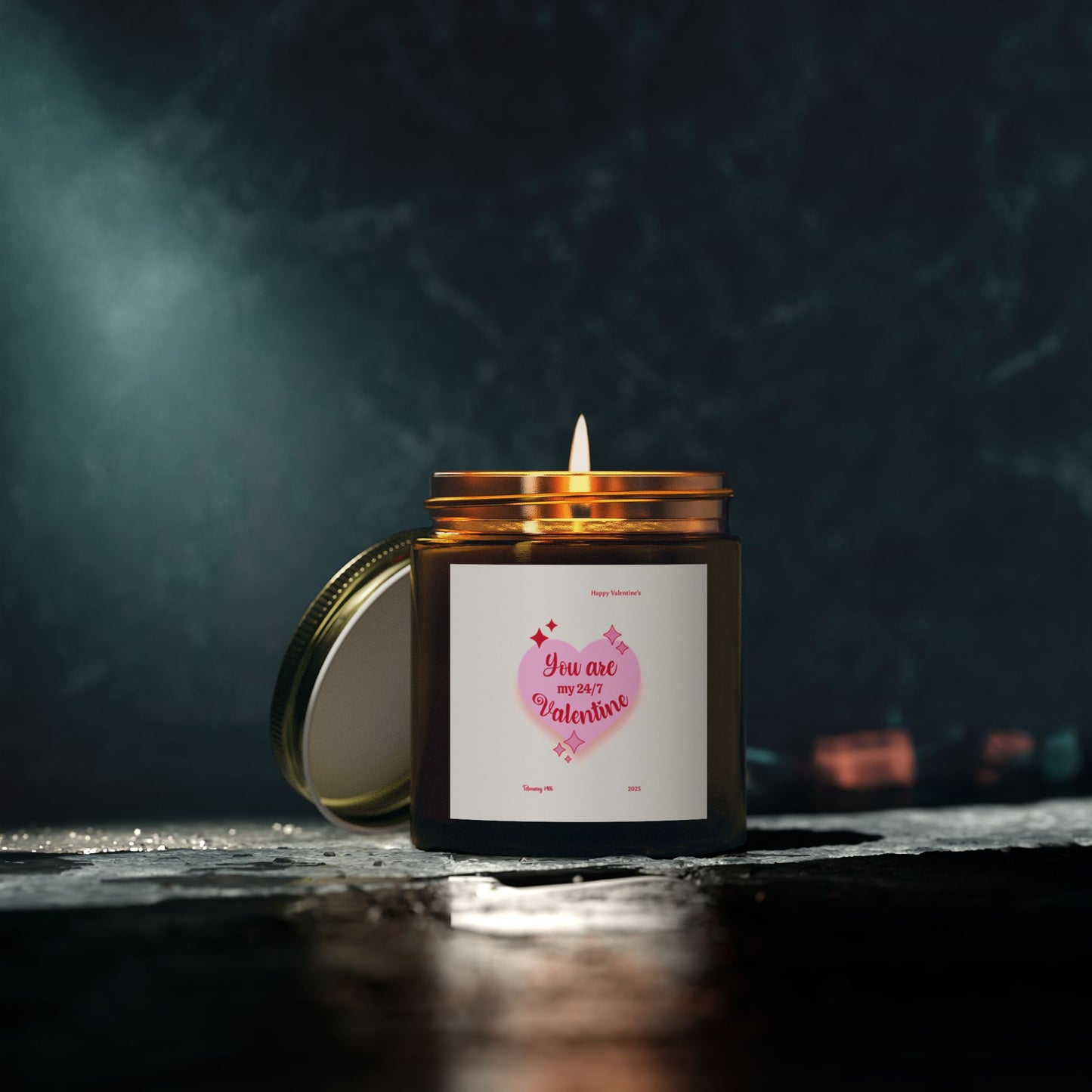 Valentine's Day Scented Candles, Romantic Home Decor, Gift for Her, Coconut Apricot Candle, Love Candle, 24/7 Love Candle