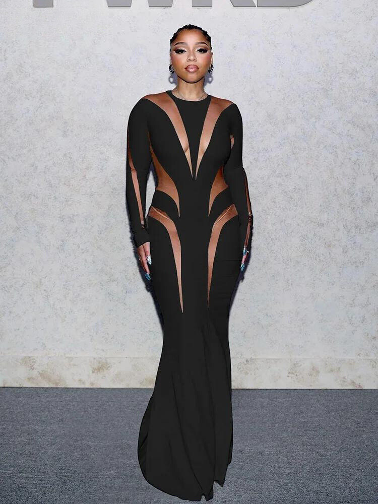 O-Neck Maxi Bodycon Skinny Stretch Women Dress