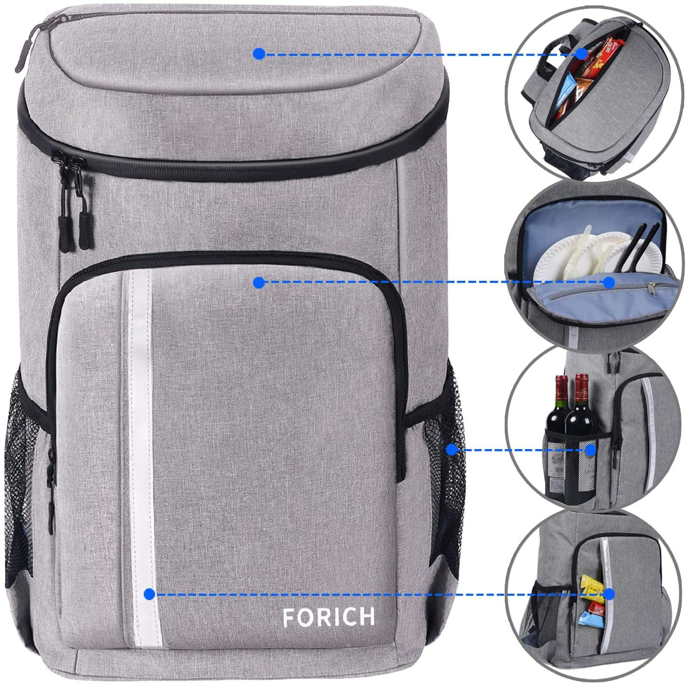 "Ultimate Leakproof Insulated Backpack Cooler – Lightweight Waterproof Design for Work, Picnics, Beach & Hiking - Holds 30 Cans!"