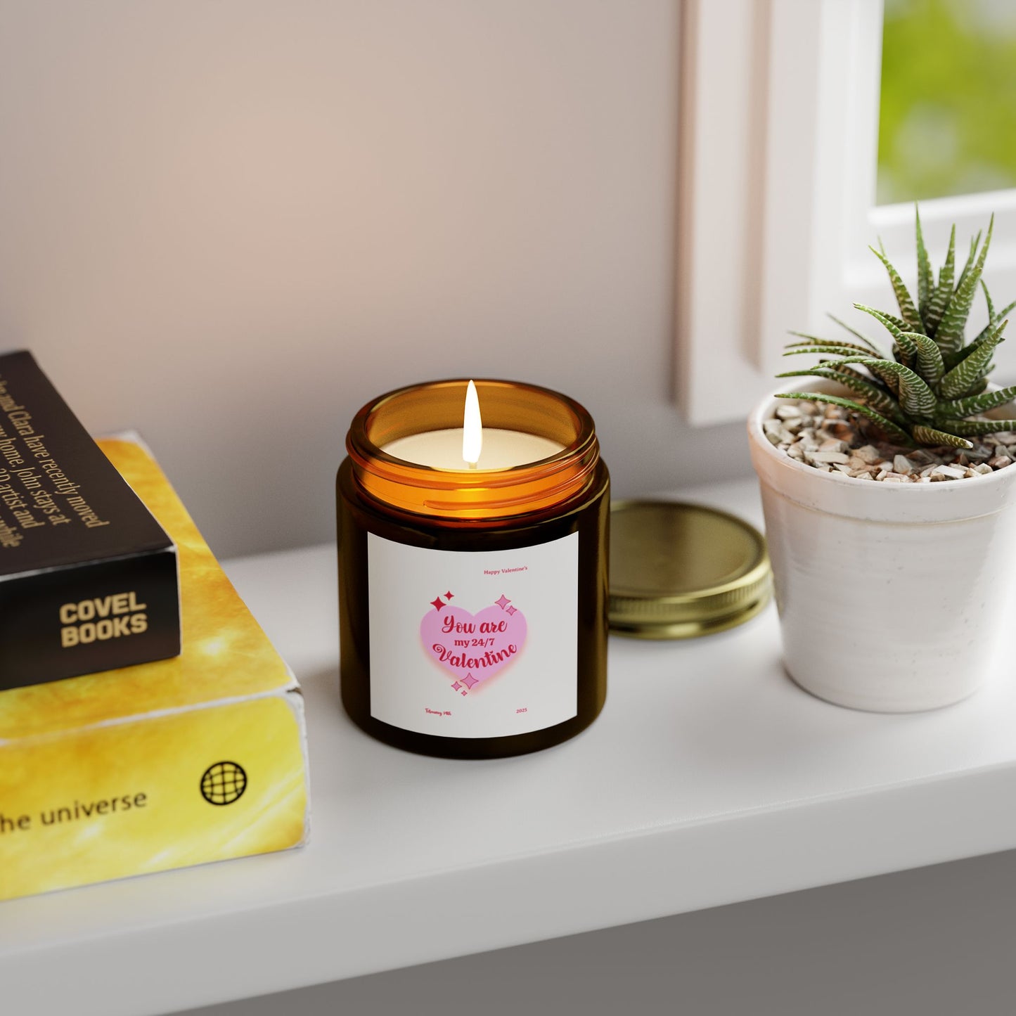 Valentine's Day Scented Candles, Romantic Home Decor, Gift for Her, Coconut Apricot Candle, Love Candle, 24/7 Love Candle