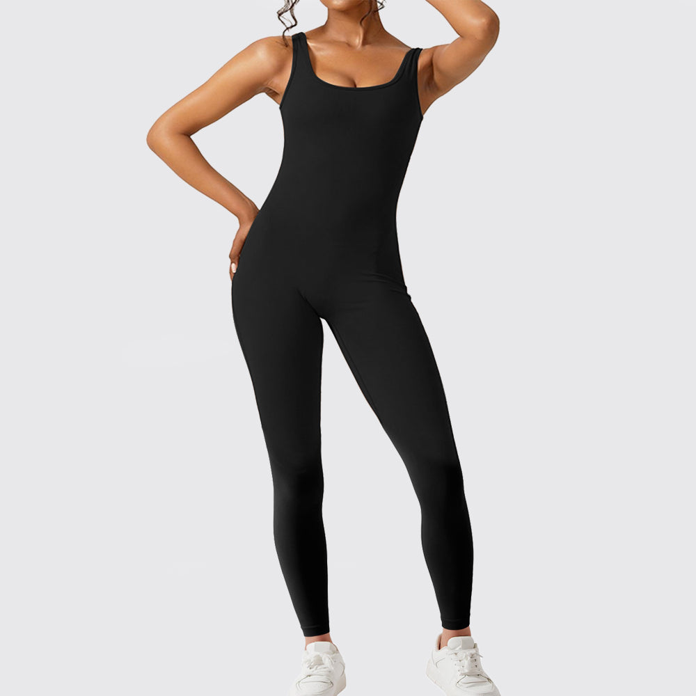 Women's Sleeveless Flare Yoga Jumpsuit