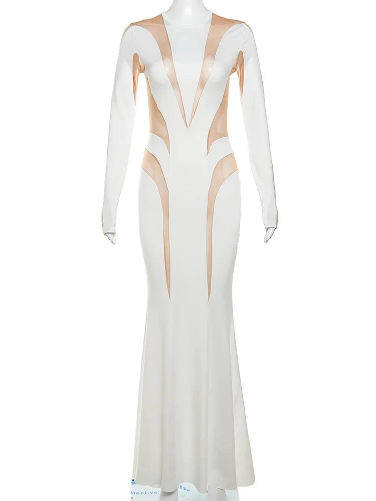 O-Neck Maxi Bodycon Skinny Stretch Women Dress