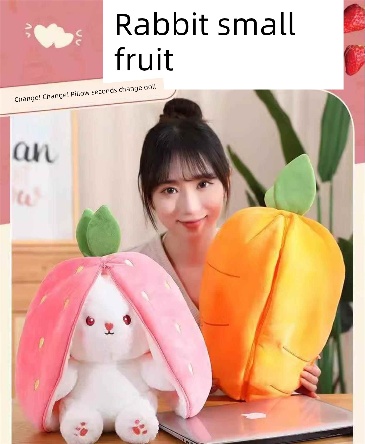 Soothing Transformation Bunny Girl Pillow Stuffed Toy