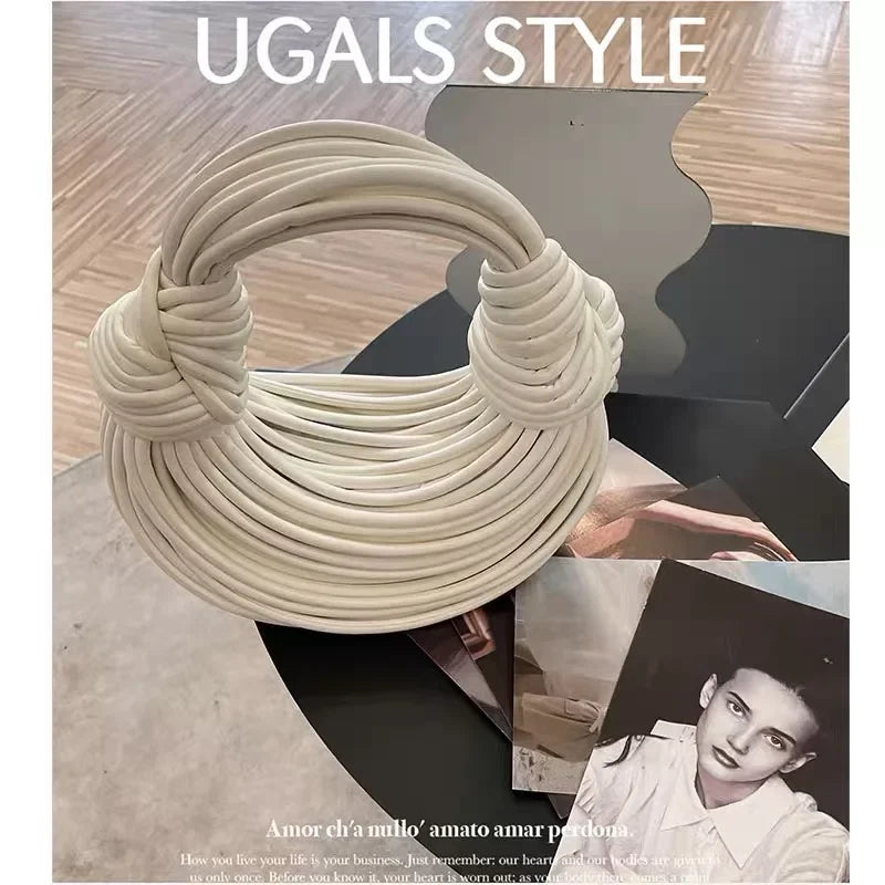 Luxury Handwoven Noodle Rope Knotted Pulled Bags