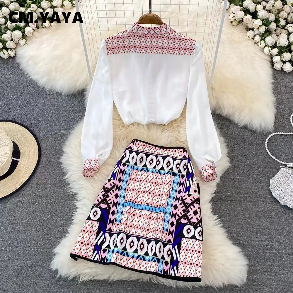 Vintage Geometric Printed Women Set