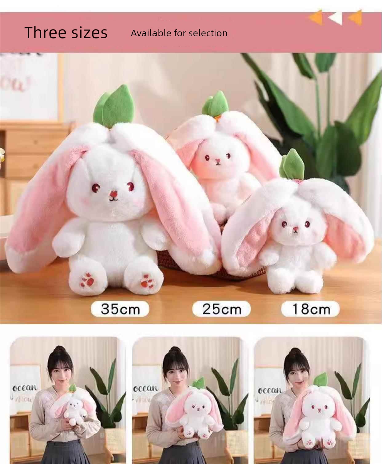 Soothing Transformation Bunny Girl Pillow Stuffed Toy