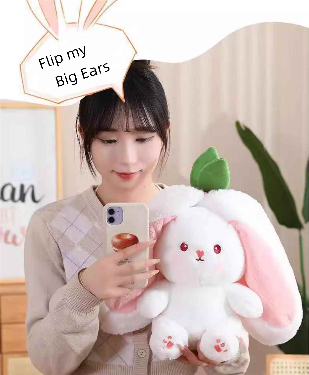 Soothing Transformation Bunny Girl Pillow Stuffed Toy