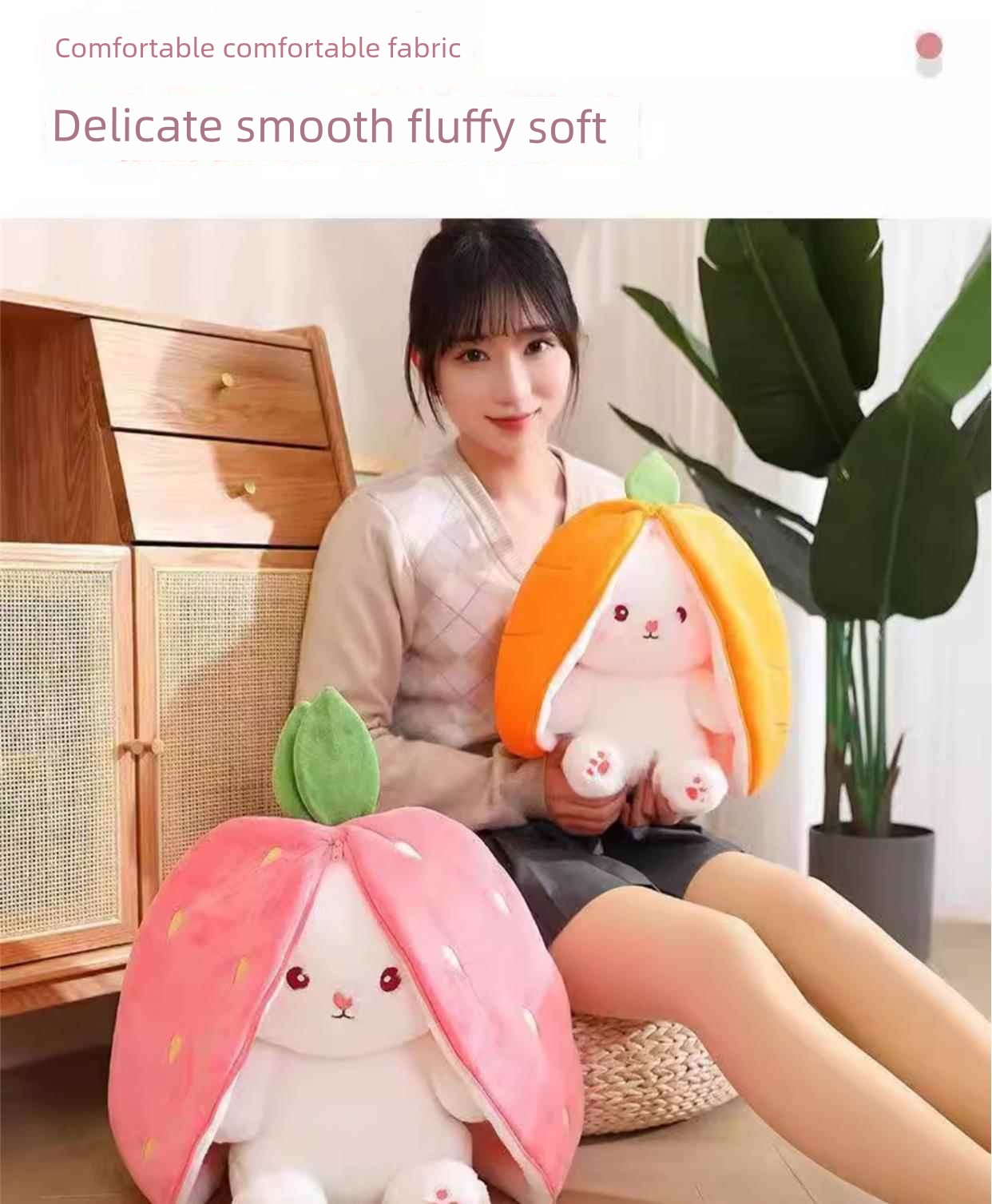 Soothing Transformation Bunny Girl Pillow Stuffed Toy