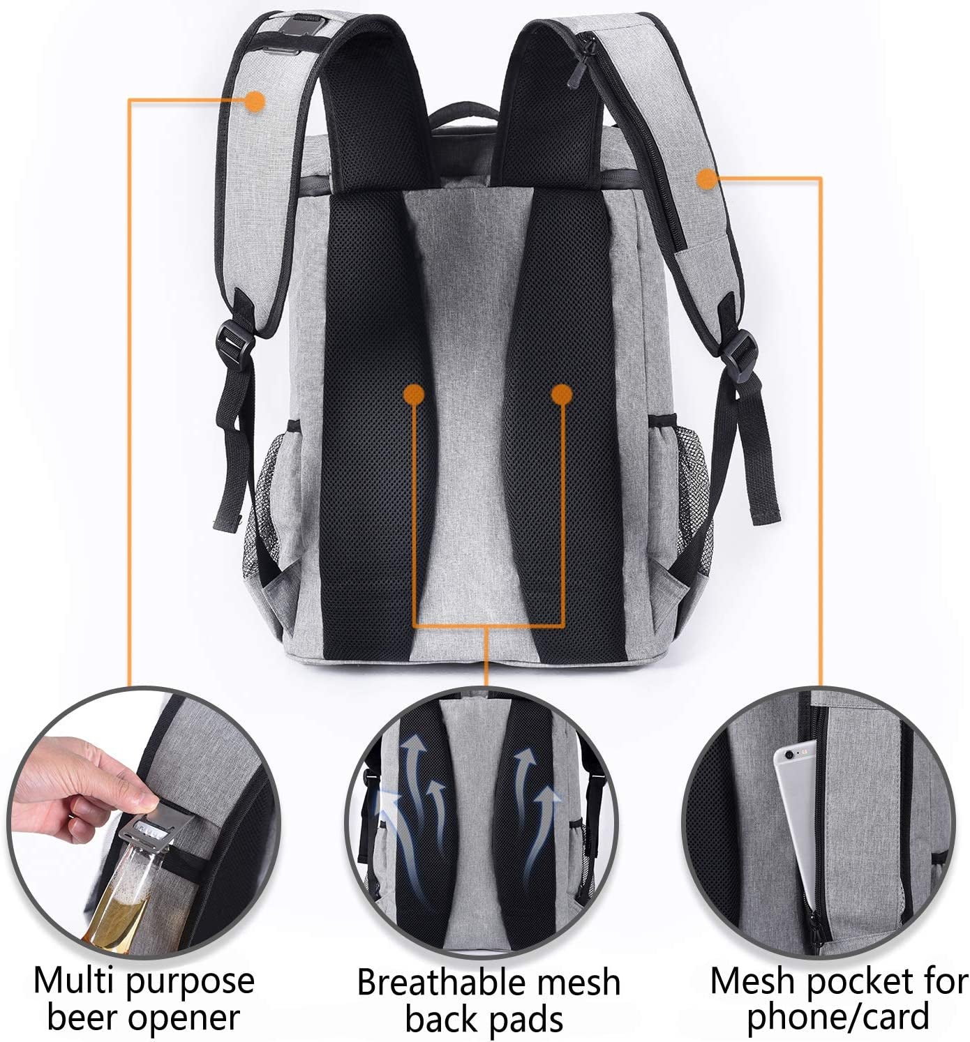 "Ultimate Leakproof Insulated Backpack Cooler – Lightweight Waterproof Design for Work, Picnics, Beach & Hiking - Holds 30 Cans!"