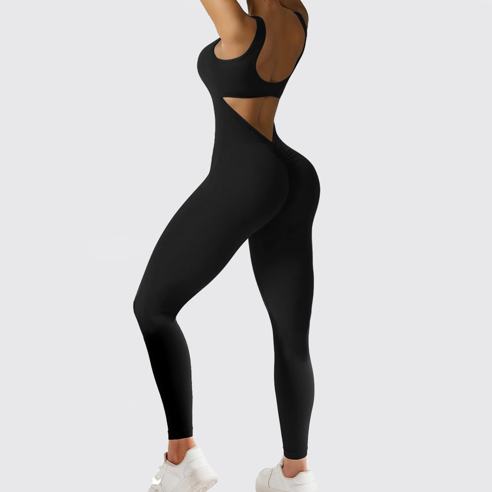 Women's Sleeveless Flare Yoga Jumpsuit