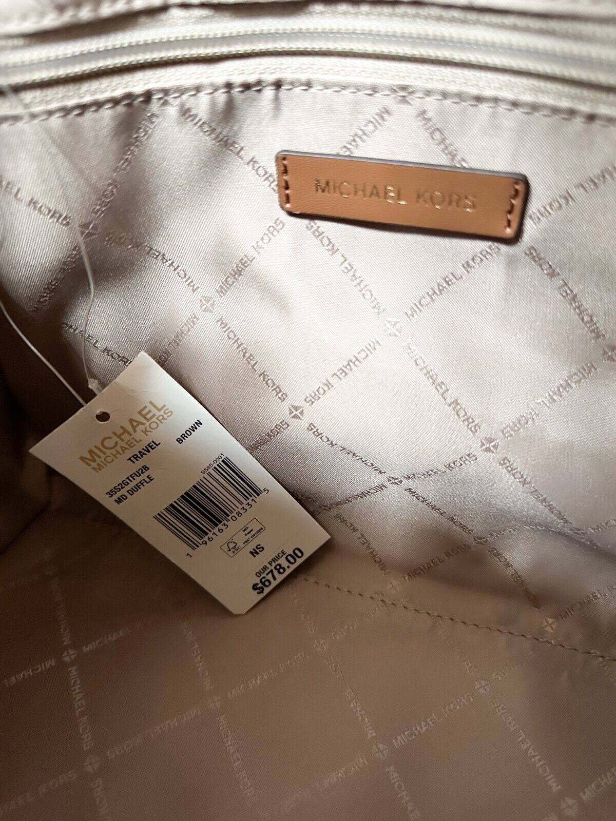 Michael Kors Jet Set Travel Medium Duffle Shoulder Crossbody Bag - MK Brown