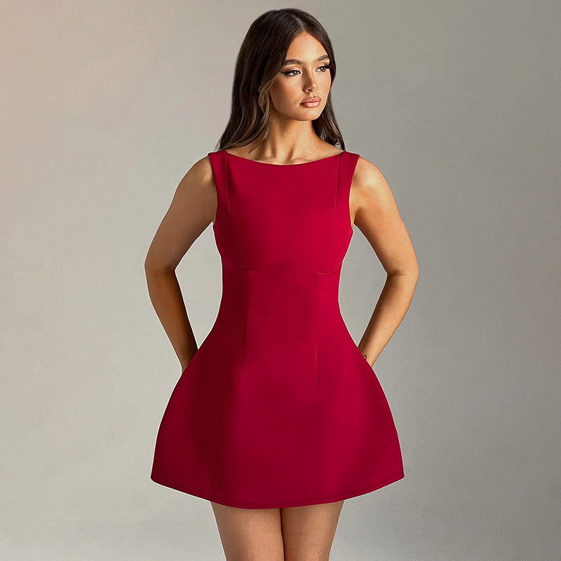 Backless Short Dress For Women Sexy Slim-Fitting Backless Dress Summer Sleeveless Short Dresses Chic Allure Backless Short Dress For Women Sexy Slim-Fitting Backless Dress Summer Sleeveless Short Dresses Chic Allure