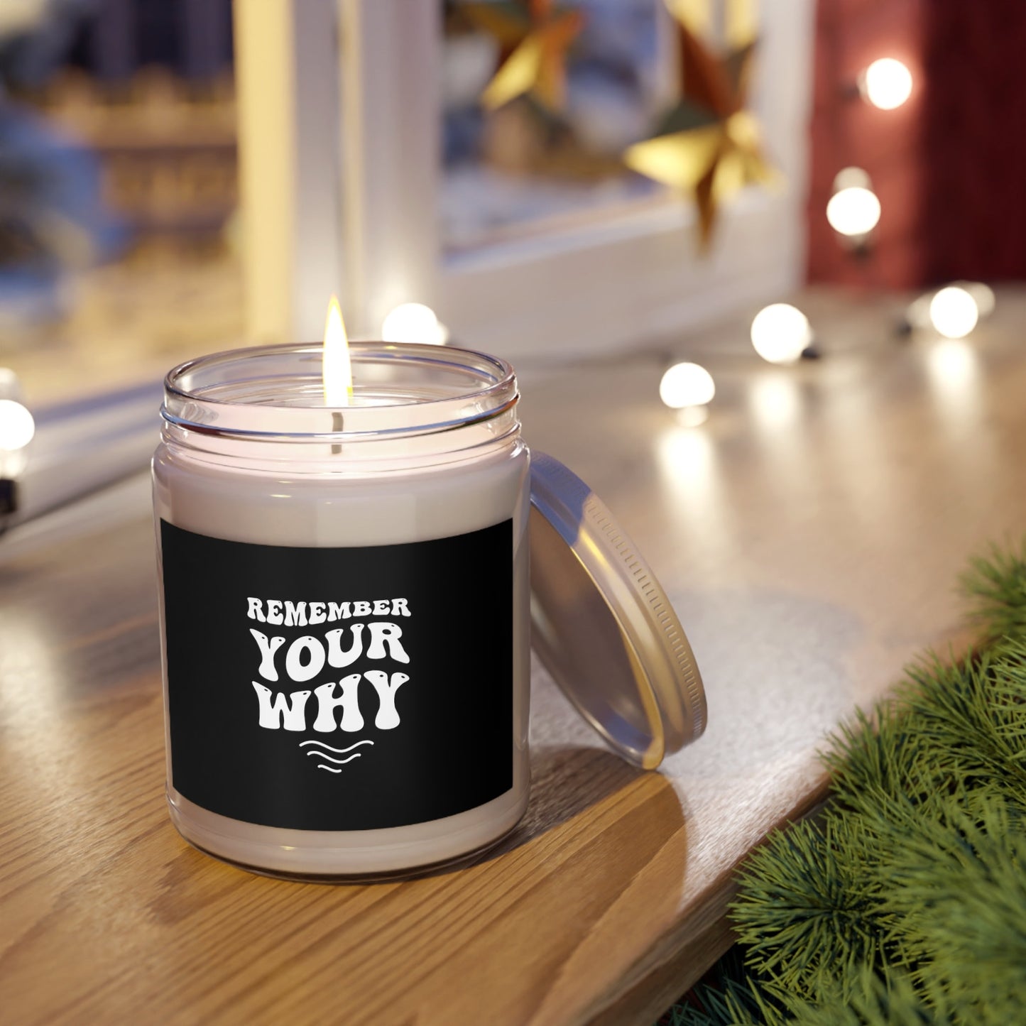 Remember Your Why, Create an uplifting atmosphere: Motivational Quote Scented Candle - ideal for housewarming gifts, Glass Jar Candle