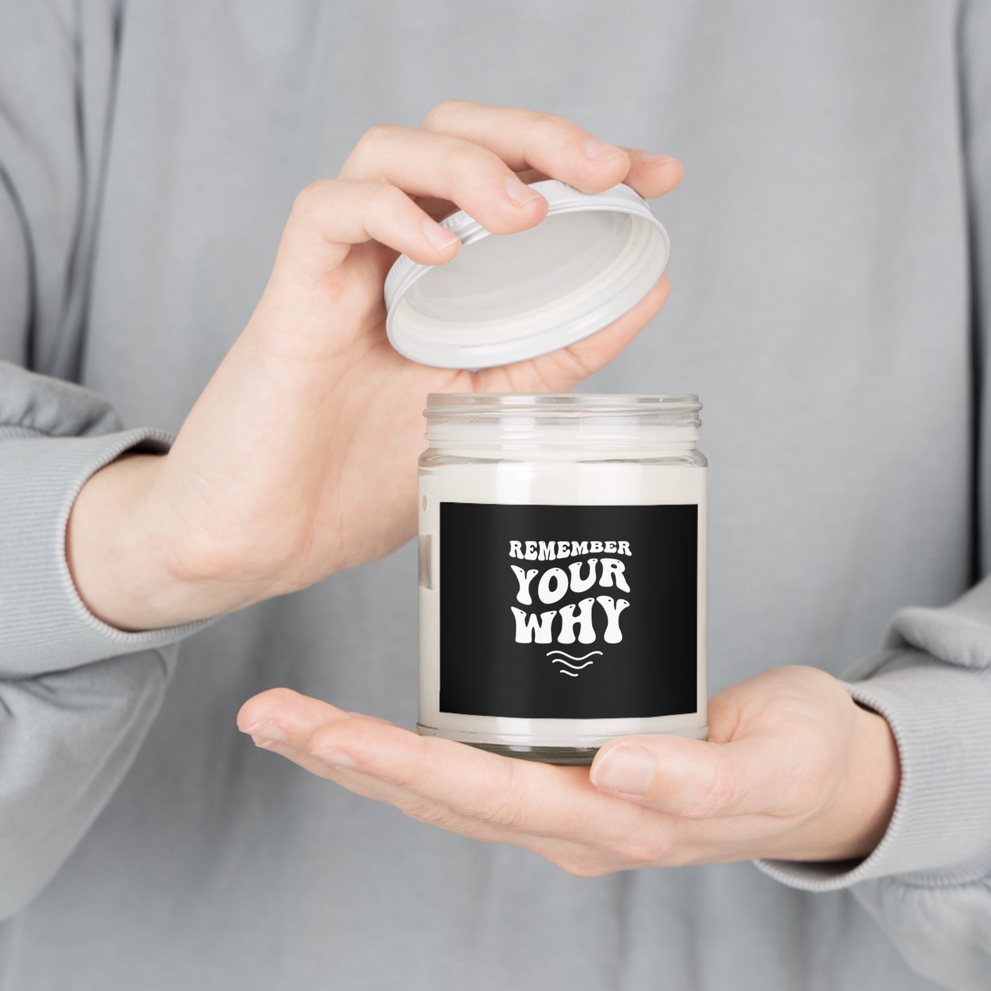 Remember Your Why, Create an uplifting atmosphere: Motivational Quote Scented Candle - ideal for housewarming gifts, Glass Jar Candle