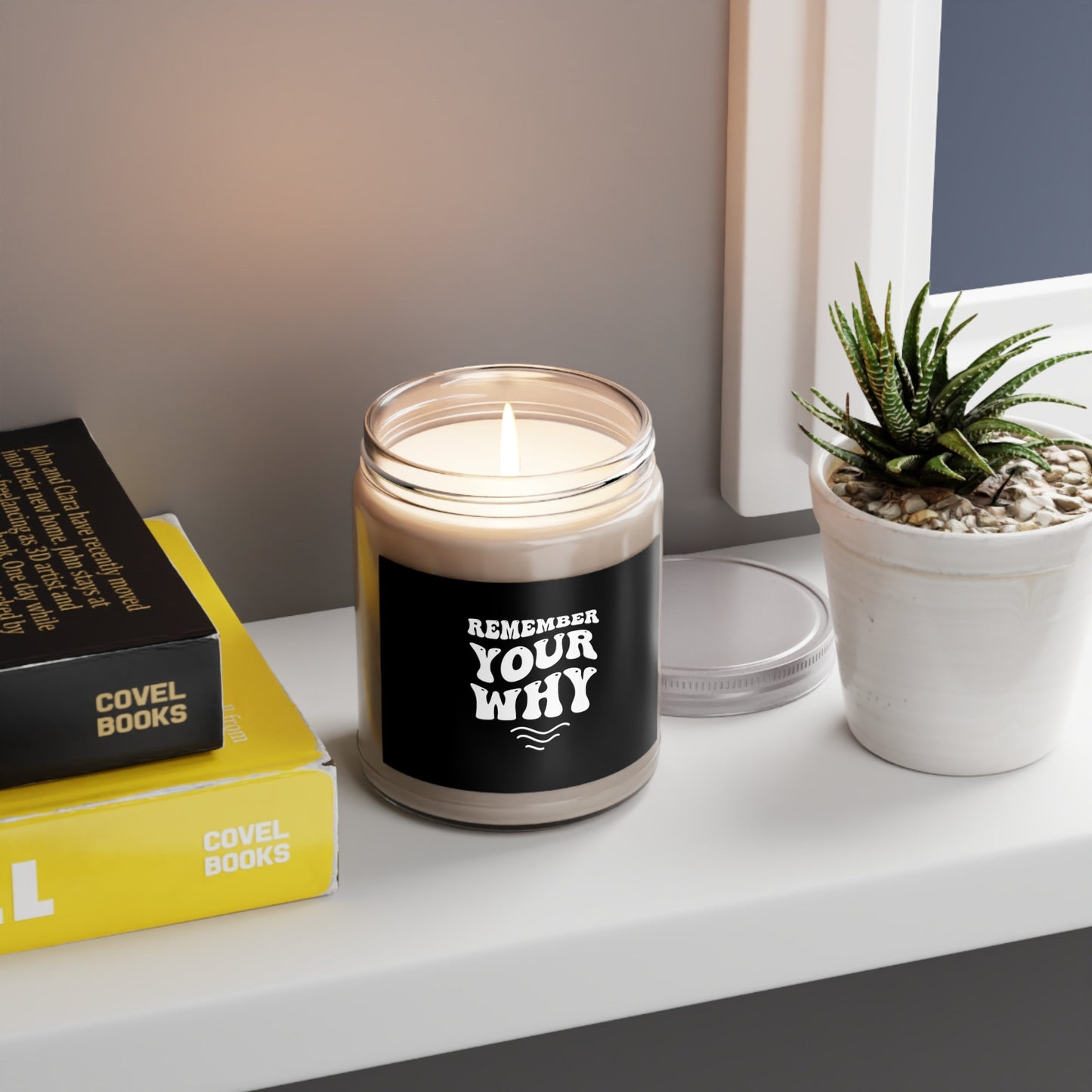 Remember Your Why, Create an uplifting atmosphere: Motivational Quote Scented Candle - ideal for housewarming gifts, Glass Jar Candle