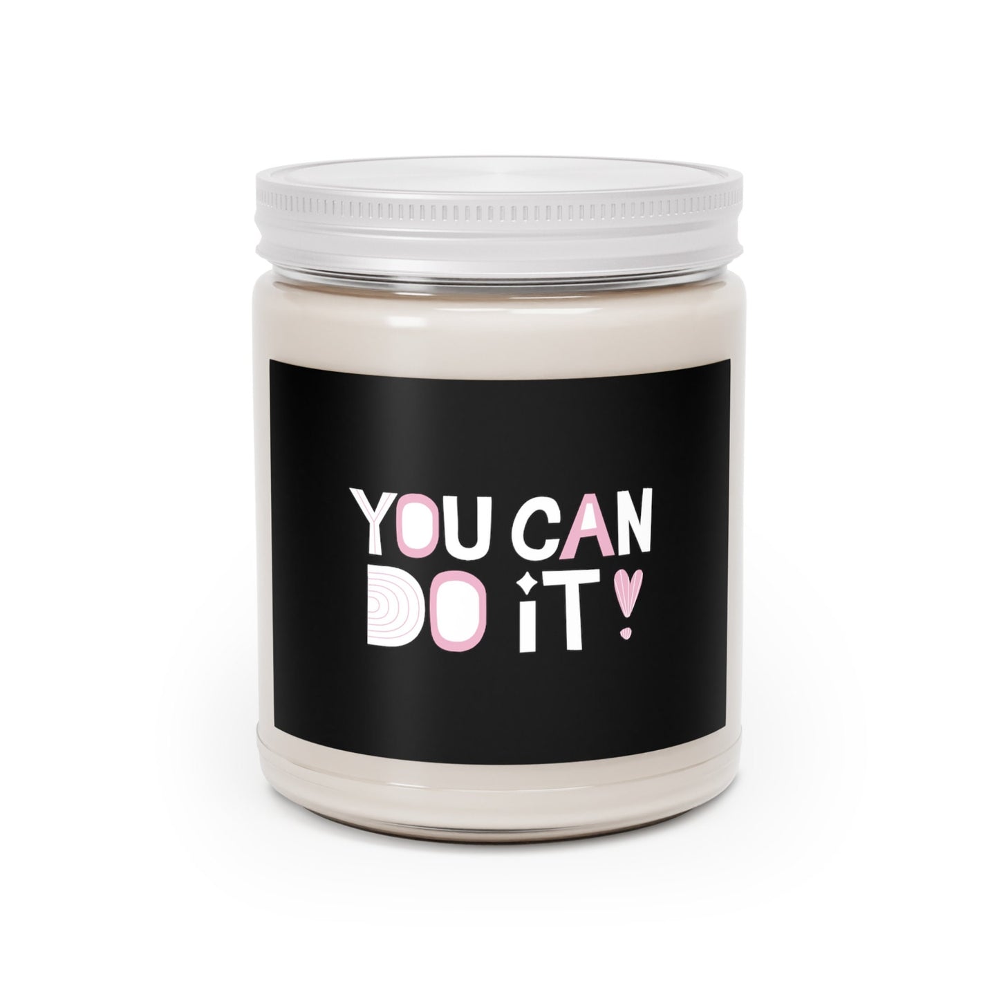 You Can Do It, Create an uplifting atmosphere: Motivational Quote Scented Candle - ideal for housewarming gifts, Glass Jar Candle, Gift Idea