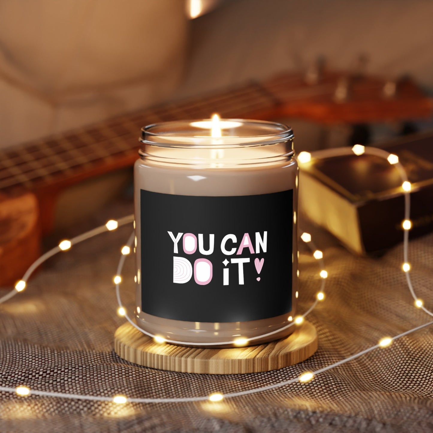 You Can Do It, Create an uplifting atmosphere: Motivational Quote Scented Candle - ideal for housewarming gifts, Glass Jar Candle, Gift Idea