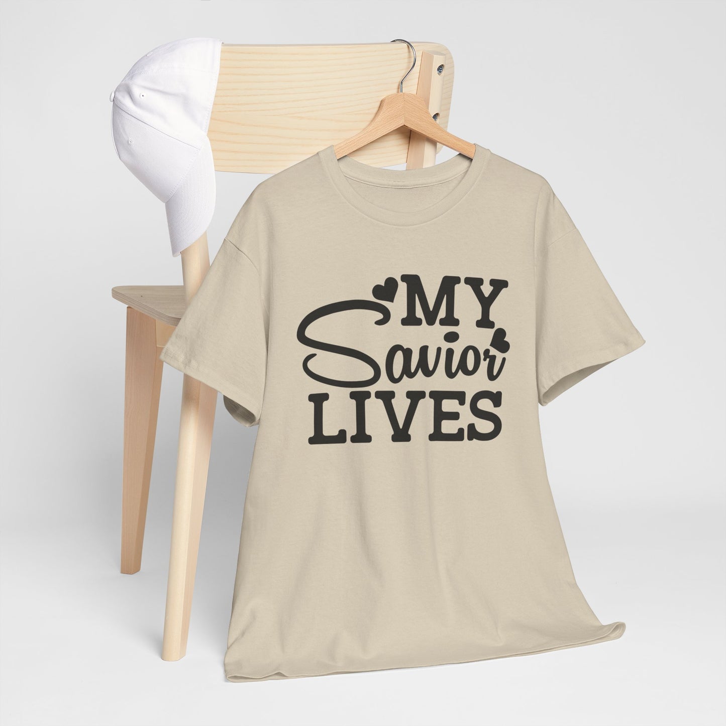 My Savior Lives Unisex Tee, Christian Quote T-Shirt, Religious Graphic Shirt, Faith Apparel, Easter Gift