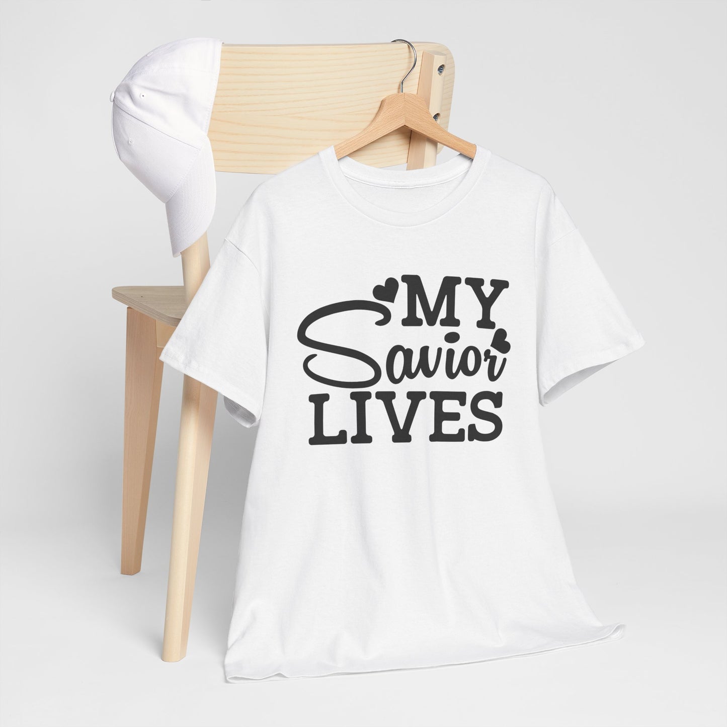 My Savior Lives Unisex Tee, Christian Quote T-Shirt, Religious Graphic Shirt, Faith Apparel, Easter Gift