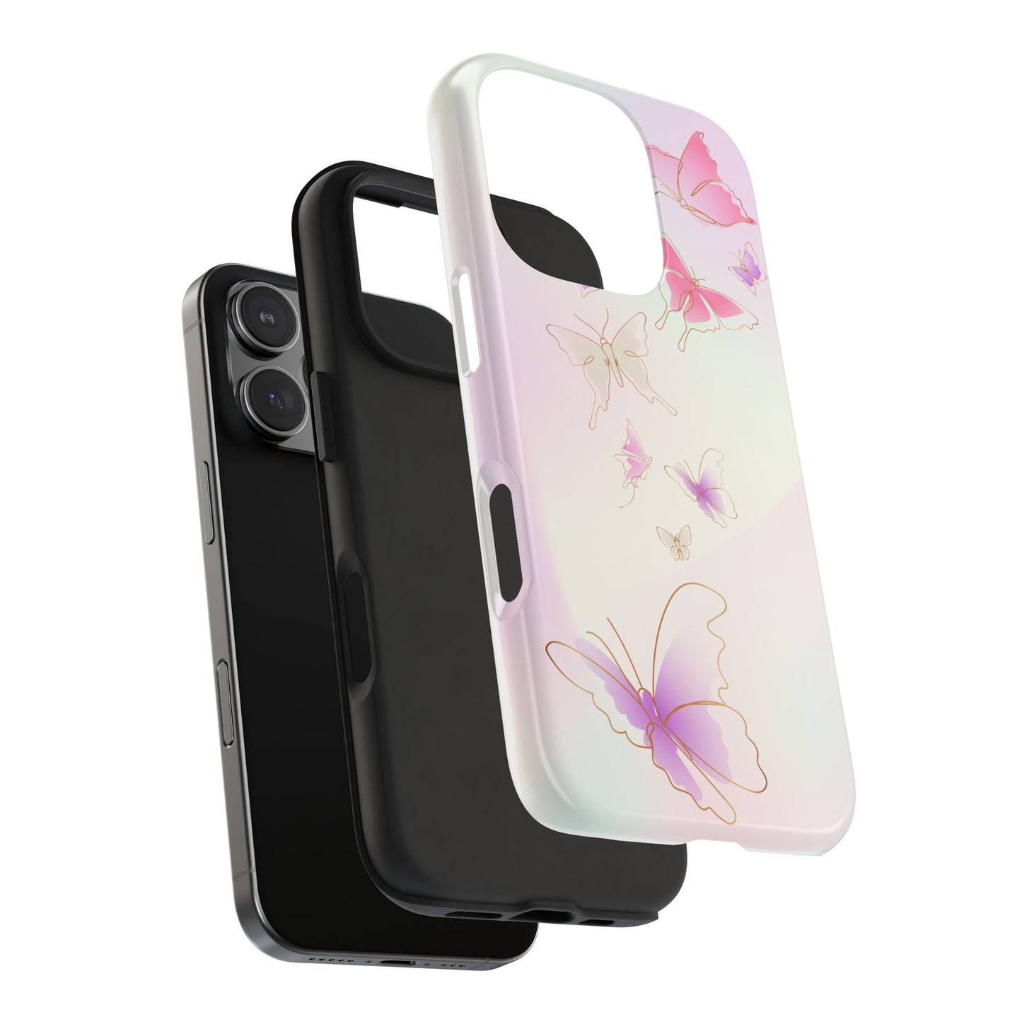 Butterfly Tough Phone Case - Stylish & Durable Floral Design