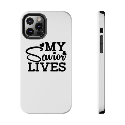 Faith-Based Tough Phone Case - My Savior Lives Protective Cover