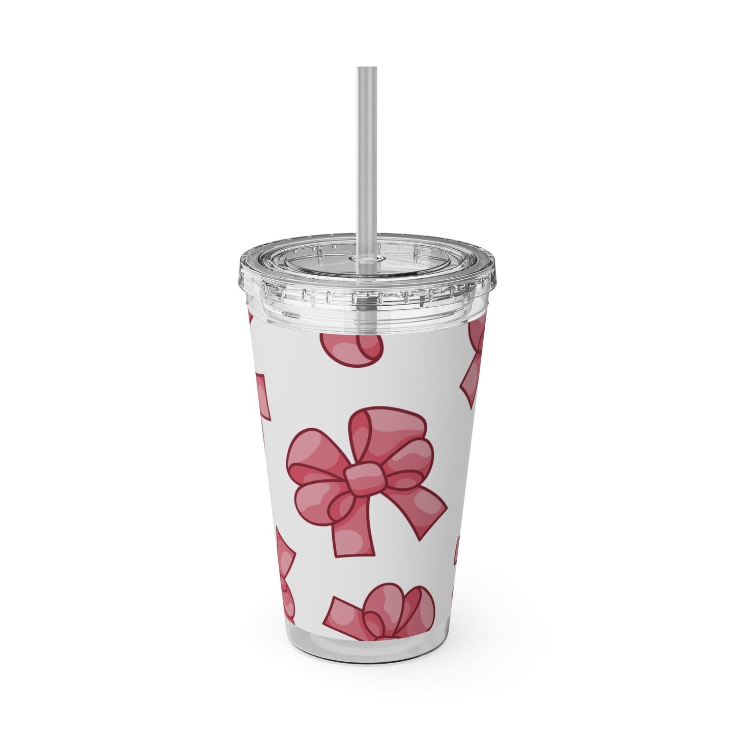 Sunsplash Tumbler with Straw Pink Bows Tumbler