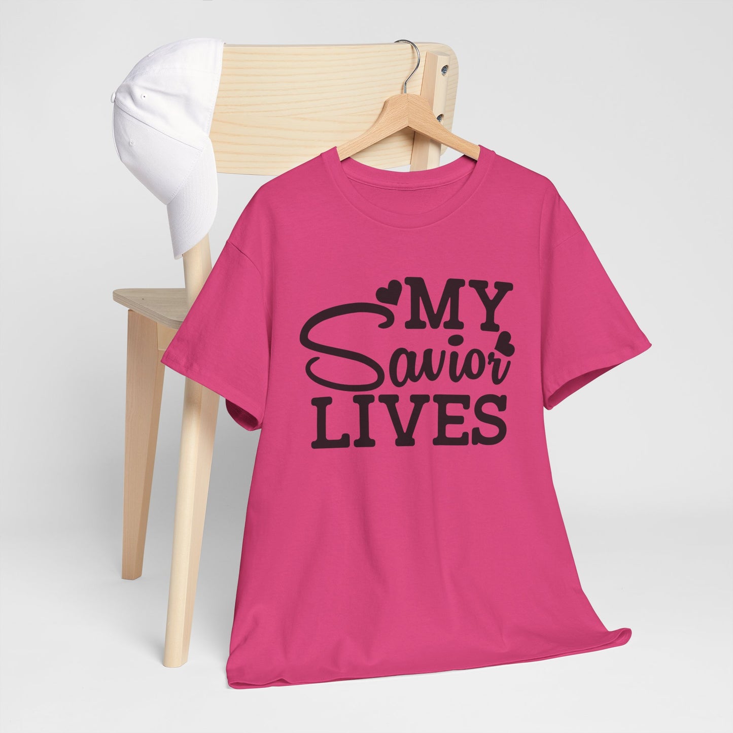 My Savior Lives Unisex Tee, Christian Quote T-Shirt, Religious Graphic Shirt, Faith Apparel, Easter Gift