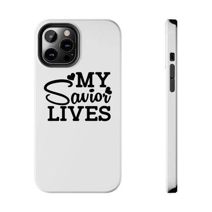 Faith-Based Tough Phone Case - My Savior Lives Protective Cover