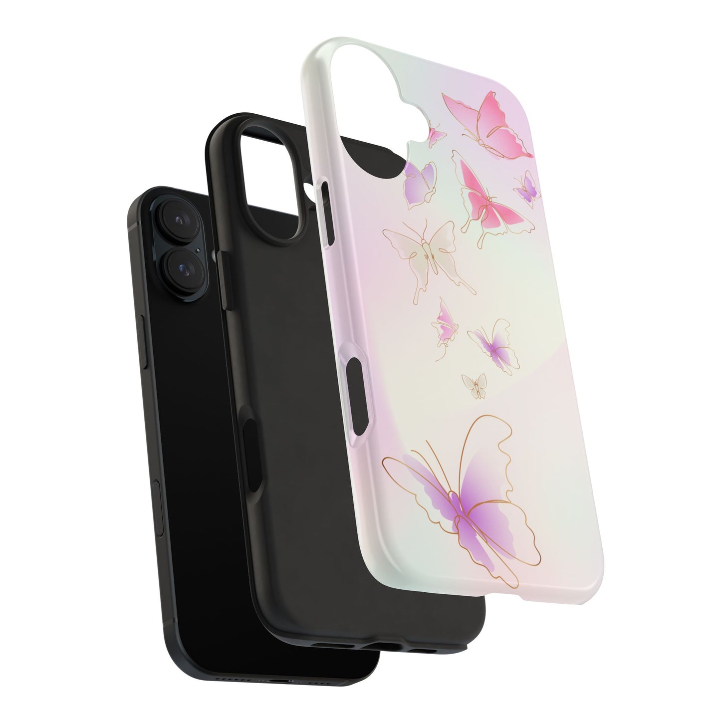 Butterfly Tough Phone Case - Stylish & Durable Floral Design