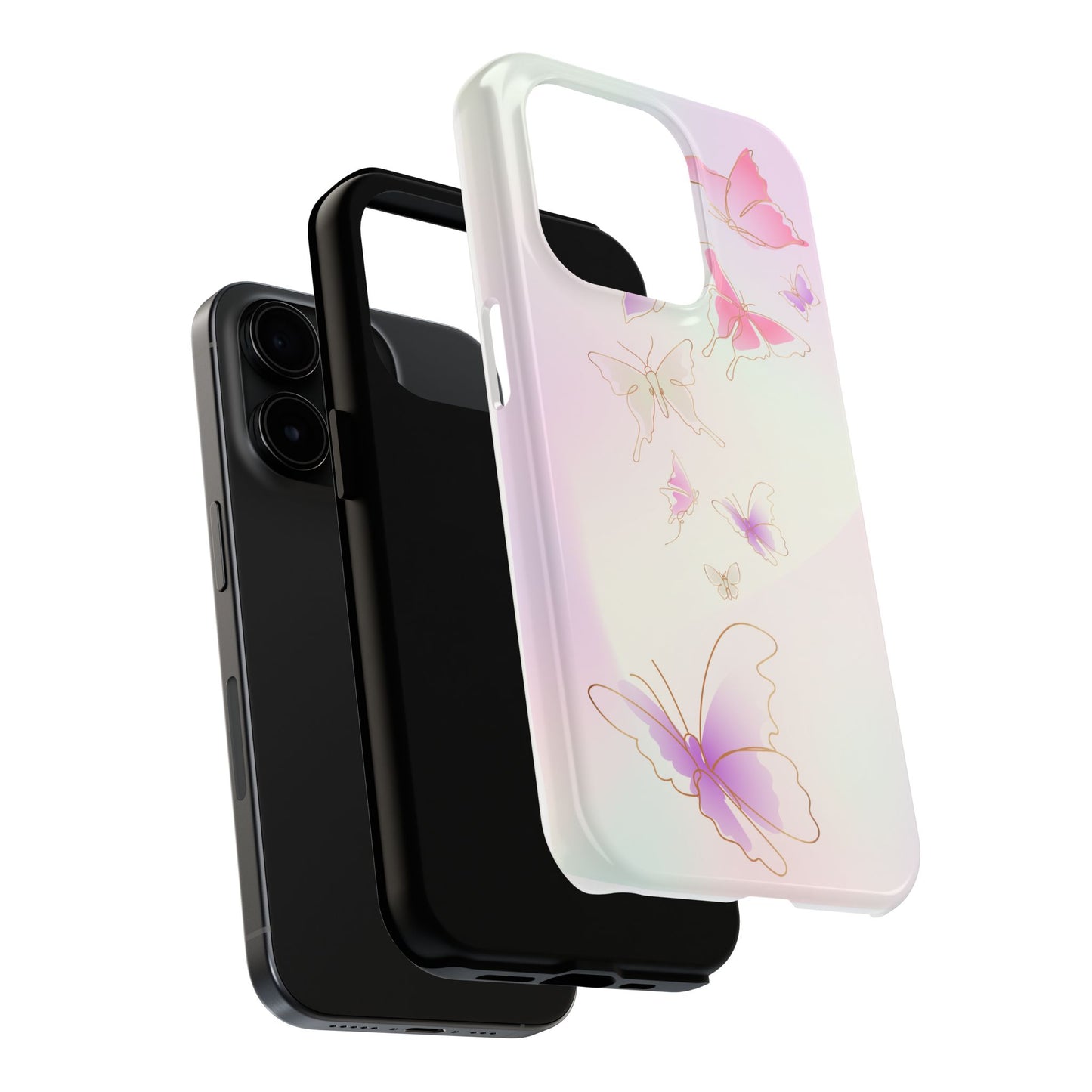 Butterfly Tough Phone Case - Stylish & Durable Floral Design