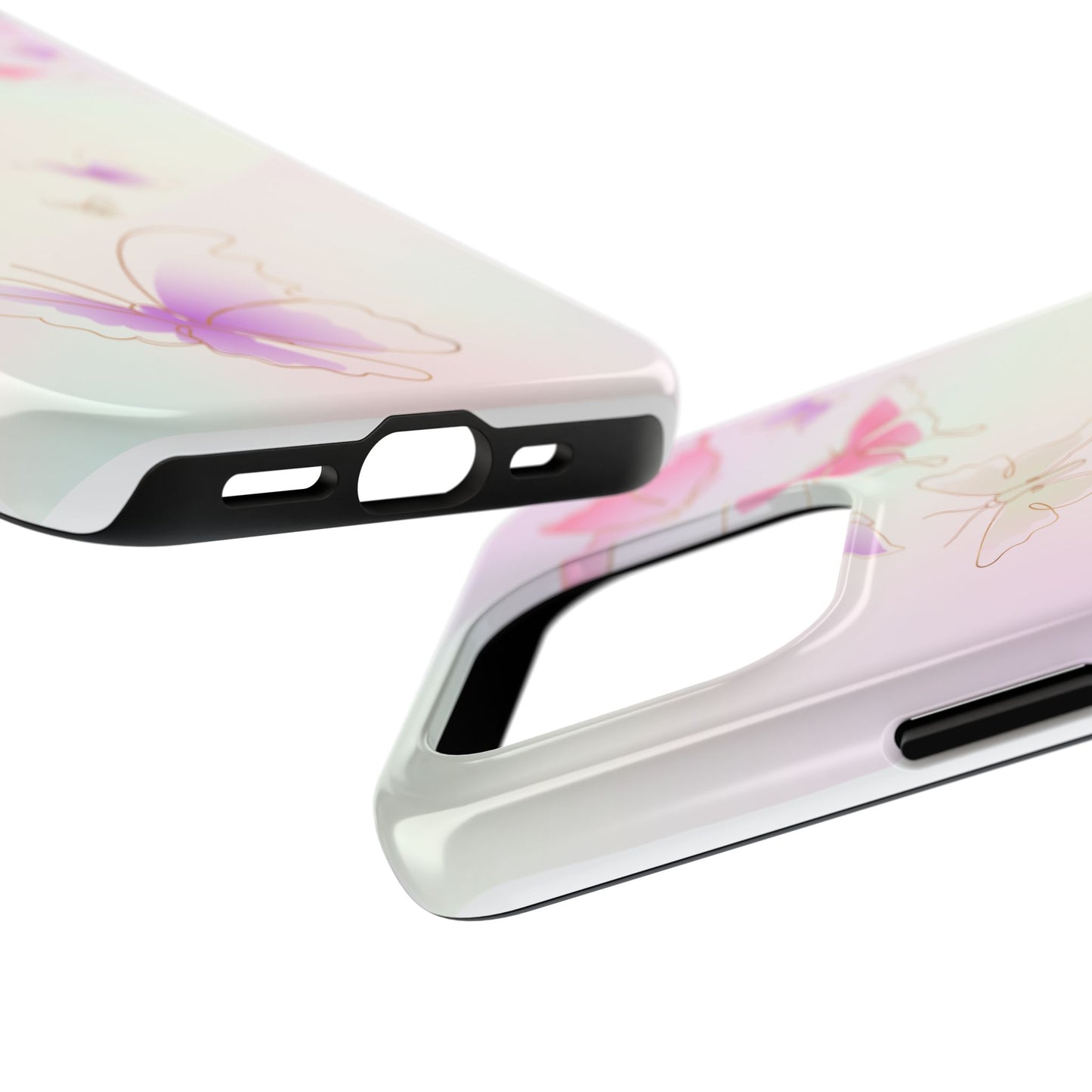 Butterfly Tough Phone Case - Stylish & Durable Floral Design