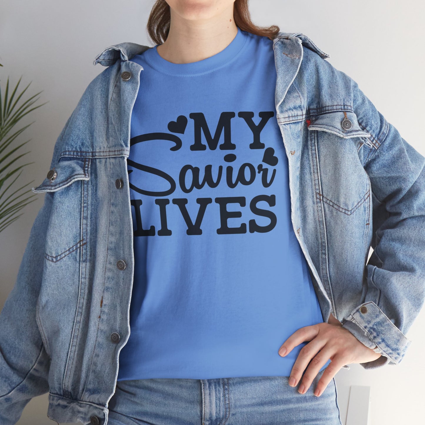 My Savior Lives Unisex Tee, Christian Quote T-Shirt, Religious Graphic Shirt, Faith Apparel, Easter Gift