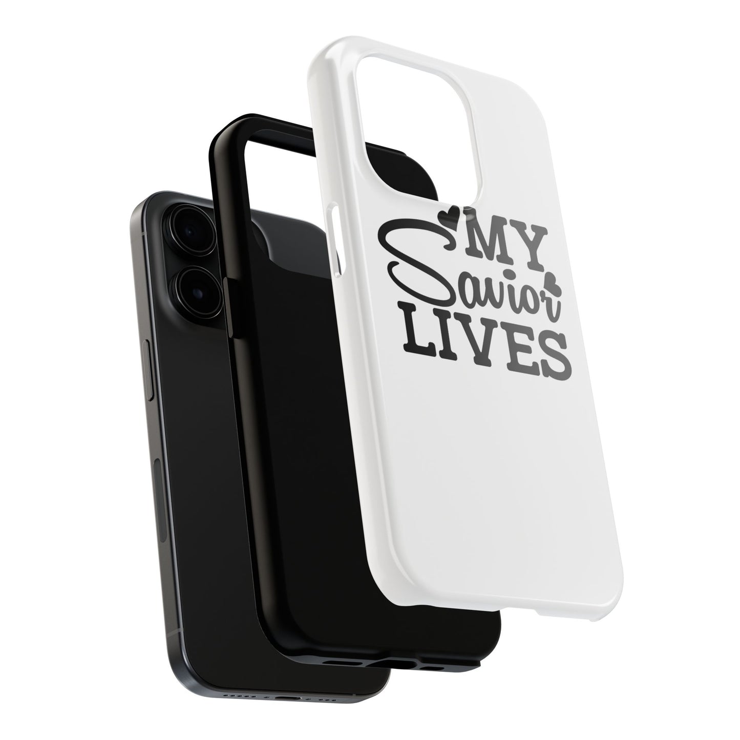 Faith-Based Tough Phone Case - My Savior Lives Protective Cover