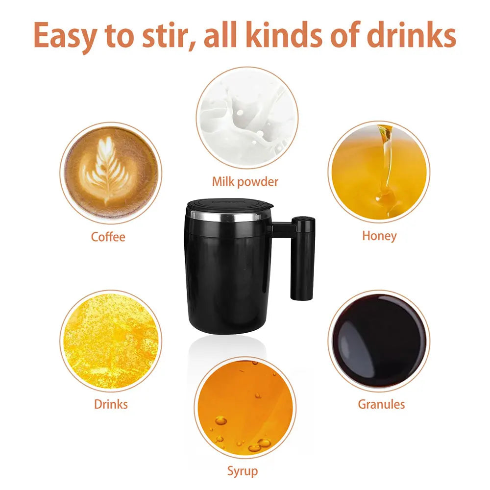 USB Self Stirring Mug Coffee Cup Rechargeable Automatic Stirring Cup Stainless Steel Cup Coffee Milk Mixer Stir Cup Water Bottle