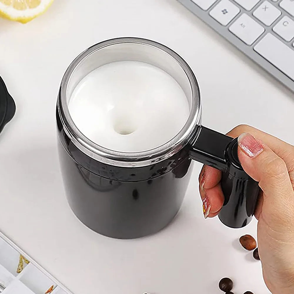 USB Self Stirring Mug Coffee Cup Rechargeable Automatic Stirring Cup Stainless Steel Cup Coffee Milk Mixer Stir Cup Water Bottle