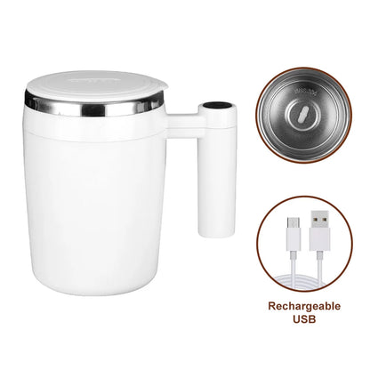 USB Self Stirring Mug Coffee Cup Rechargeable Automatic Stirring Cup Stainless Steel Cup Coffee Milk Mixer Stir Cup Water Bottle