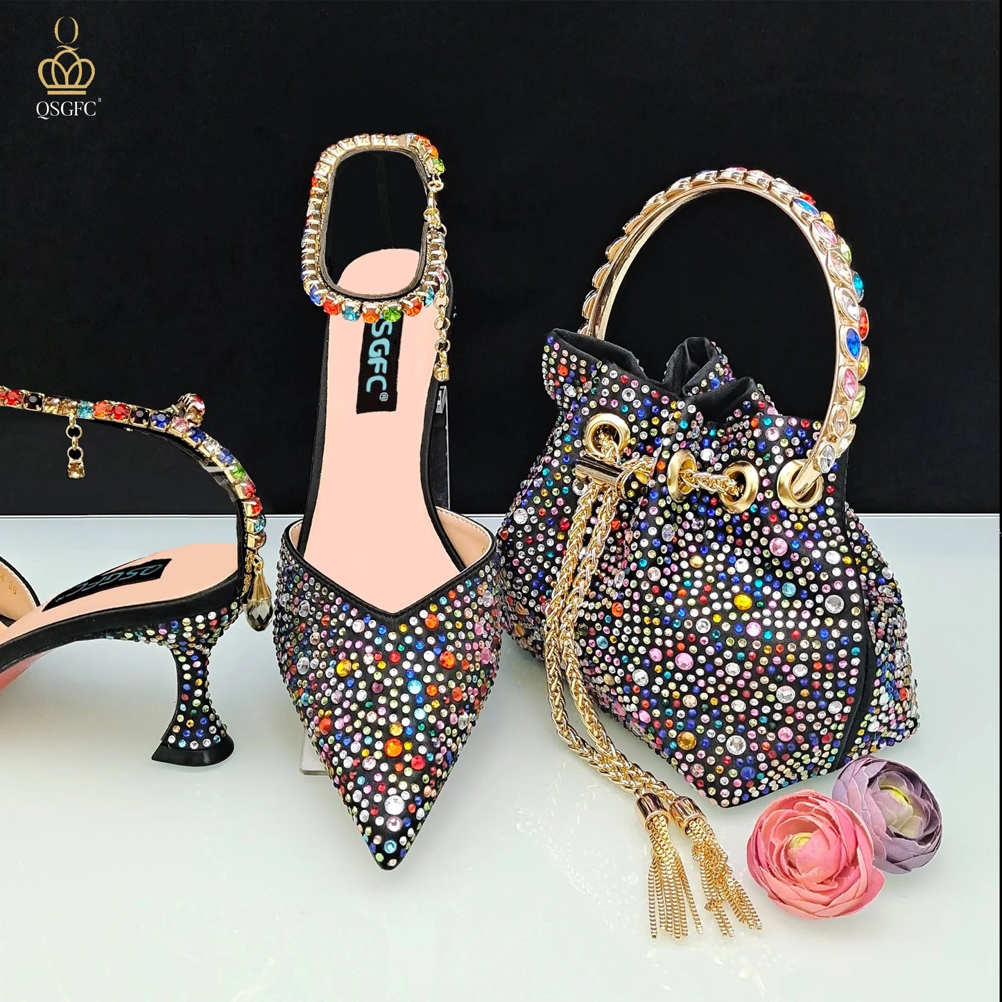 Luxury Italian Design Women's Shoes & Bag Set