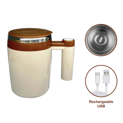 USB Self Stirring Mug Coffee Cup Rechargeable Automatic Stirring Cup Stainless Steel Cup Coffee Milk Mixer Stir Cup Water Bottle