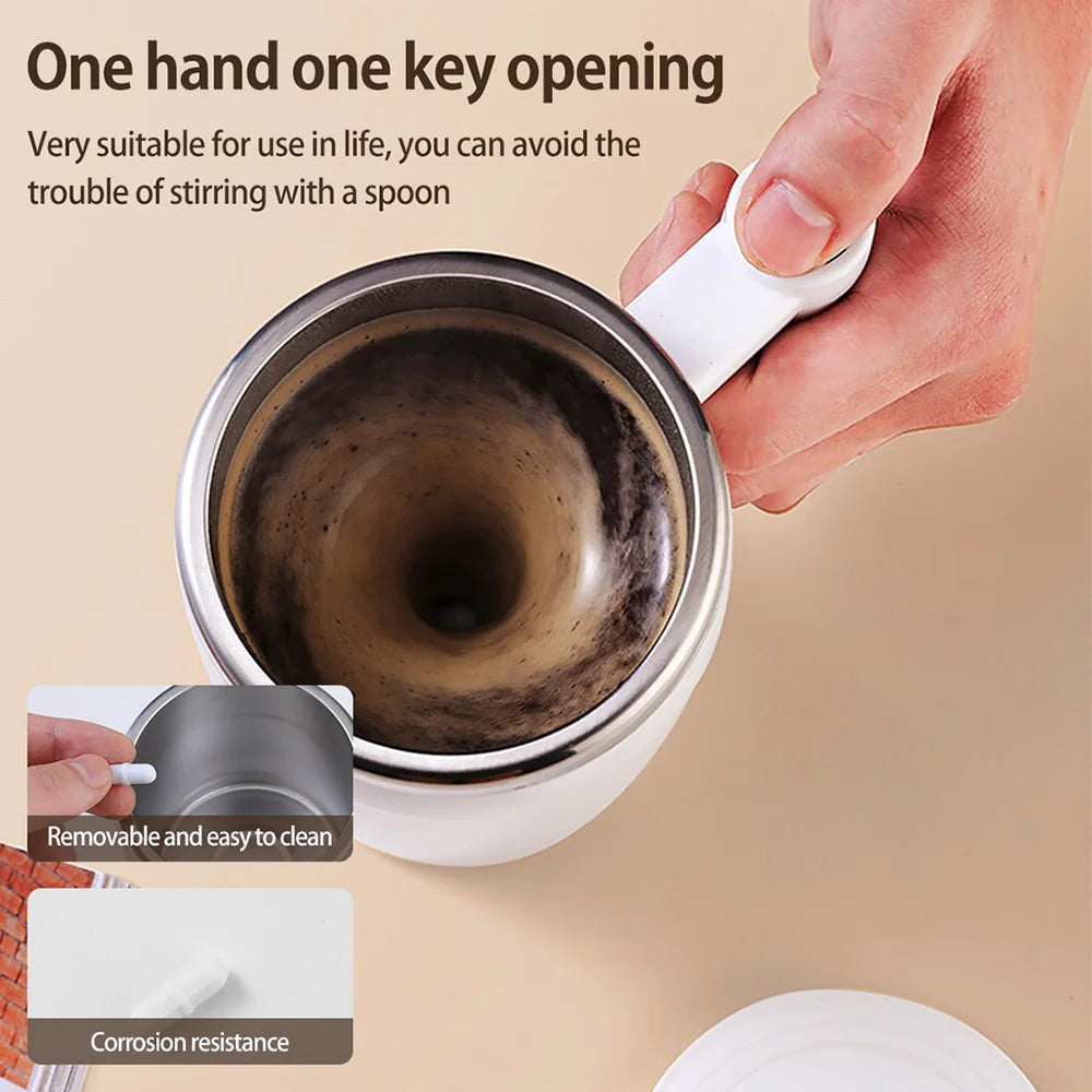 USB Self Stirring Mug Coffee Cup Rechargeable Automatic Stirring Cup Stainless Steel Cup Coffee Milk Mixer Stir Cup Water Bottle