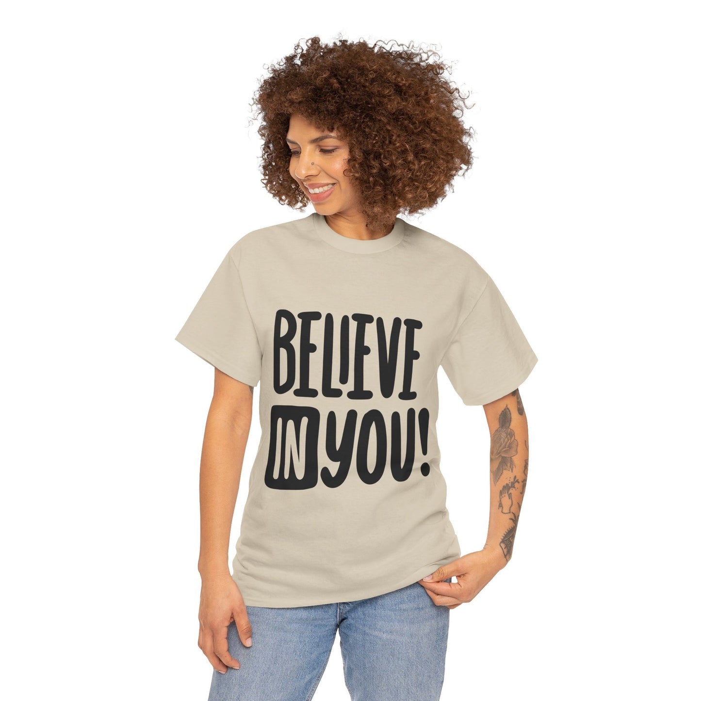 Believe In You!, Motivational T-Shirt for Him and Her – Spread Positivity with Inspirational Messages, Gift Idea For Loved Ones, Positivity