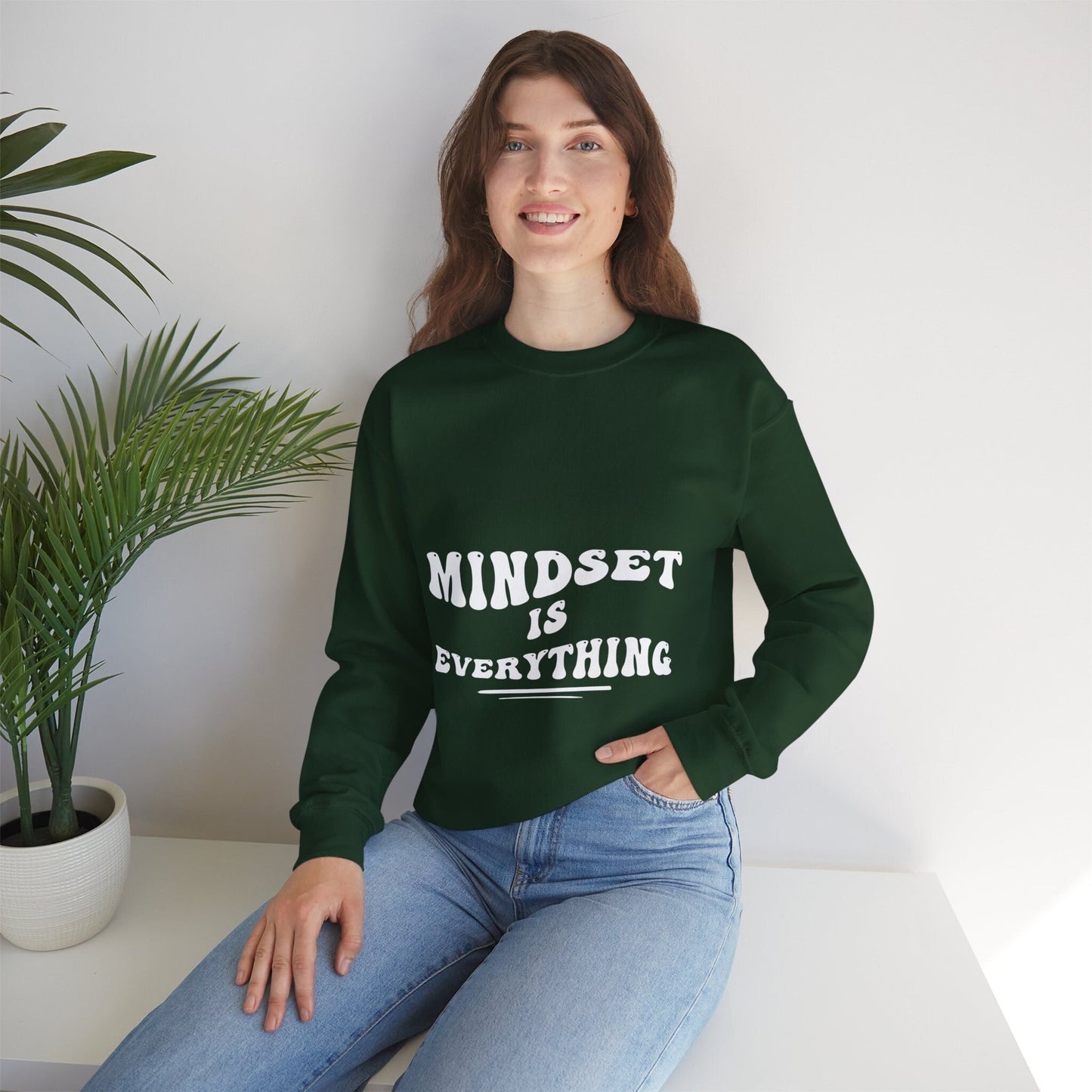 Mindset Is Everything, Unisex Motivational Quotes Sweatshirt, Positive Affirmation Sweater, Casual Wear, Gift for Her, Gift for Him